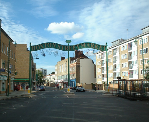 The end of Hoxton Street, having walked from where the video starts