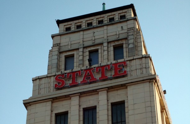 Close up of the sign - The Gaumont in September 2008