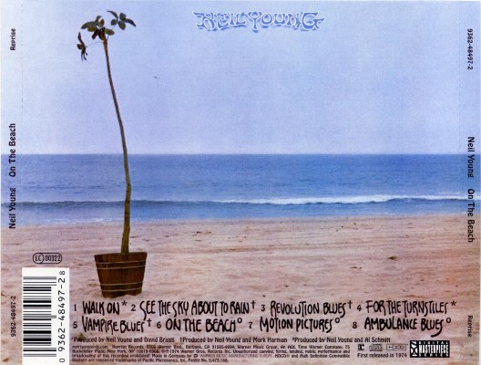 The back of 1974 album On the beach by Neil Young