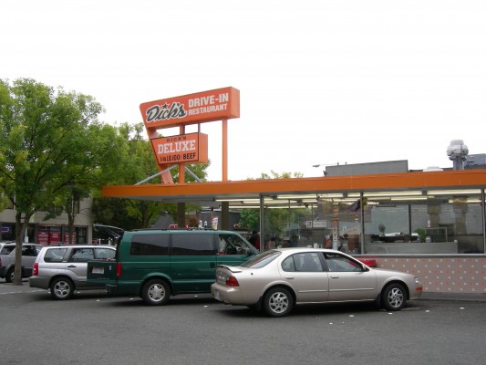The Broadway branch of Dick's drive-in, mentioned in the lyrics of "Posse on Broadway"