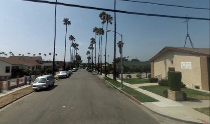 Google Streetview showing the view from the corner where the photo was taken
