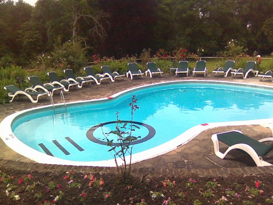 Ian Gillan's guitar-shaped pool