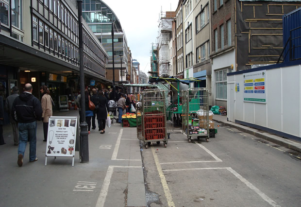 Berwick street in 2008, facing opposite end of album shot