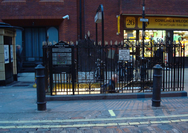 The public toilets seen from the side in January 2008
