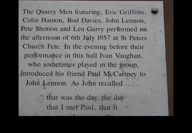 Close-up of the plaque