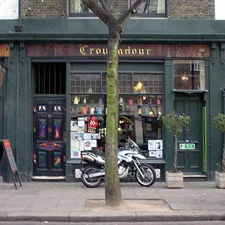 In front of the Troubadour