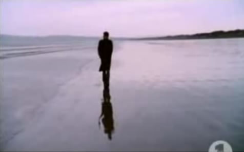 Start of the video, Richard on the beach in Weston-Super-Mare