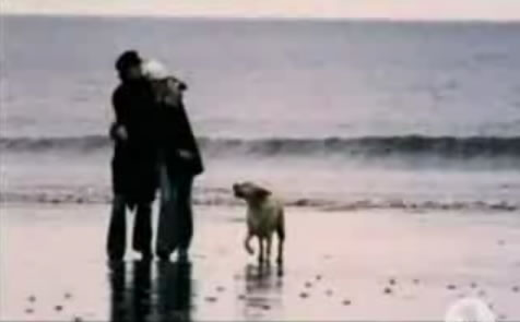 Richard with wife Kate Radley and their dog
